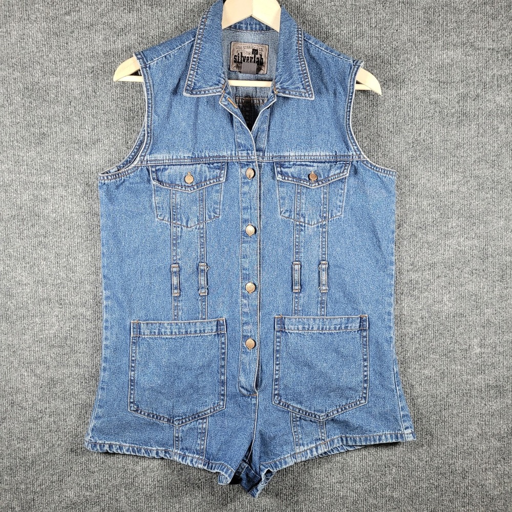 Vintage 80s Levi Strauss silver tab blue denim jeans romper‎ Size L -  Indonesia